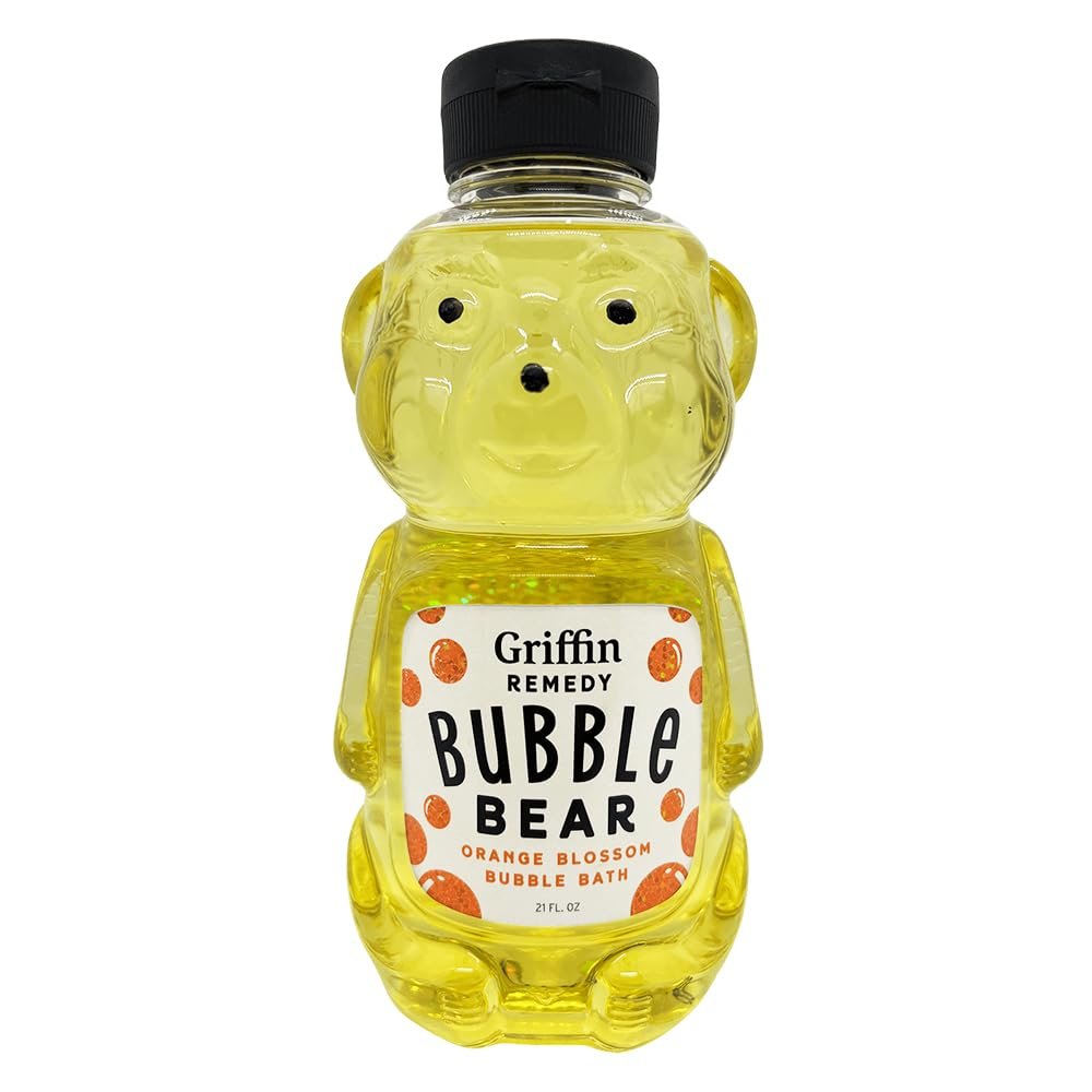 Griffin Remedy Bubble Bath Bear - All-Natural Orange Blossom Essential Oils Aromatherapy and Organic MSM, Paraben Free, 21 fl oz