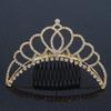 Bridal/Wedding/Prom/Party Gold Plated Diamante Hair Comb/Tiara - 12cm view 2