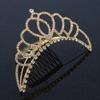 Bridal/Wedding/Prom/Party Gold Plated Diamante Hair Comb/Tiara - 12cm view 3