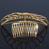 Bridal/Wedding/Prom/Party Gold Plated Diamante Hair Comb/Tiara - 12cm view 4