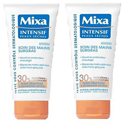 Mixa Intensive Dry Skin - Ultra-Moisturising Hand Care for Sensitive to Extremely Dry Skin - 100 ml - Pack of 2