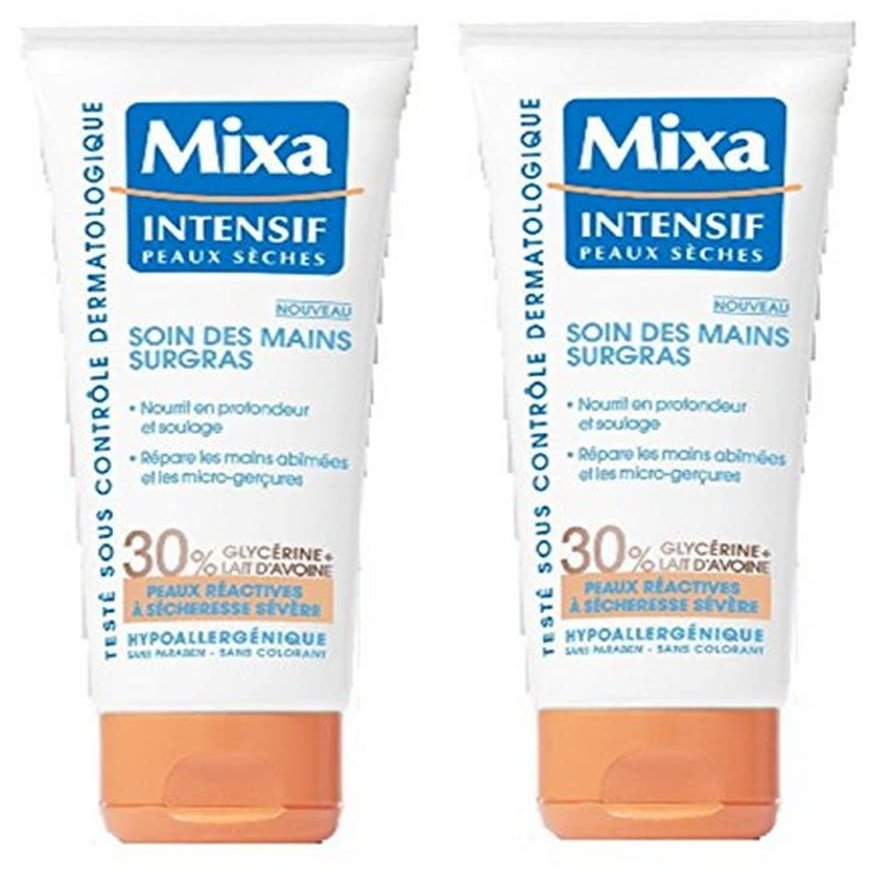 Mixa Intensive Dry Skin - Ultra-Moisturising Hand Care for Sensitive to Extremely Dry Skin - 100 ml - Pack of 2