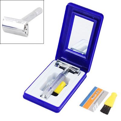 Nanjie NJ-997III Traditional Style Double Edge Blade Hair Shaving Remover Cleaner for Man-Silvery