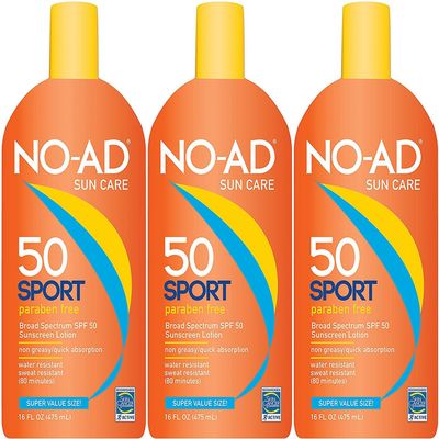 NO-AD Sport Sunscreen Lotion SPF 50 -- 16 fl oz (Pack of 3)