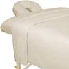 ForPro Premium Flannel 3-Piece Massage Sheet Set for Massage Tables, Includes Flat, Fitted Sheet, and Fitted Face Rest Cover, Natural view 1