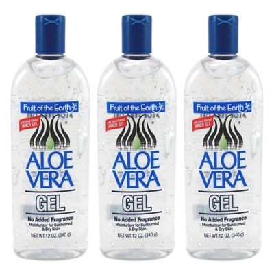 Fruit Of The Earth 100% Aloe Vera 12 Ounce Gel (59ml) (3 Pack)