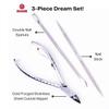 Mundial Nail Care 3 Piece Set - Professional Stainless Steel Cuticle Nippers with Double Nail Spatula and Pusher, Manicure, and Pedicure Trimmer Kit view 2
