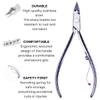 Mundial Nail Care 3 Piece Set - Professional Stainless Steel Cuticle Nippers with Double Nail Spatula and Pusher, Manicure, and Pedicure Trimmer Kit view 3