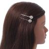 2 Bridal/Prom Crystal Flower Hair Grips/Slides In Rhodium Plating - 55mm Across view 3