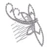 Alilang Women's Silvery Tone Clear Shiny Crystal Rhinestones Dragonfly Hair Comb view 1