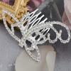Alilang Women's Silvery Tone Clear Shiny Crystal Rhinestones Dragonfly Hair Comb view 2