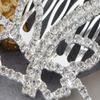 Alilang Women's Silvery Tone Clear Shiny Crystal Rhinestones Dragonfly Hair Comb view 3