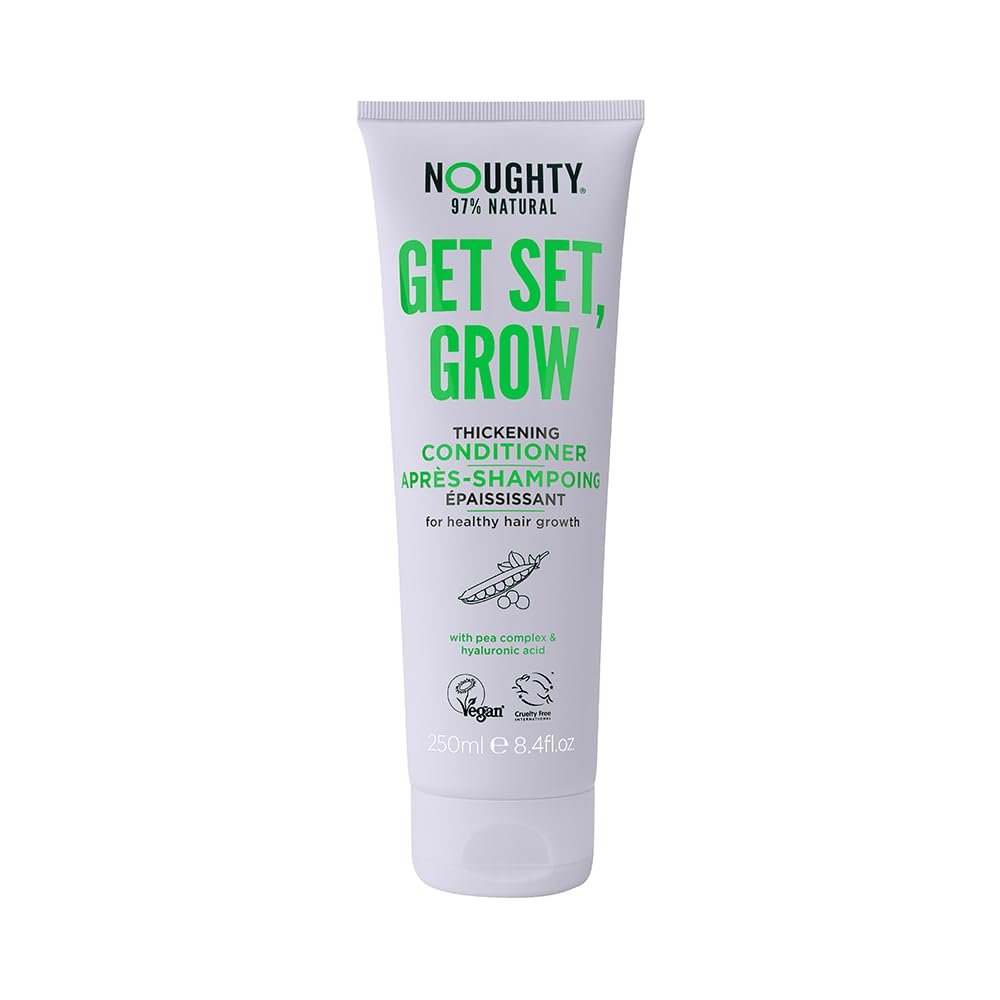 Noughty 97% Natural Get Set Grow Hair Thickening Conditioner, Green Robusta Coffee Beans and Piroctone Olamine to Optimise Scalp Health, Stimulate Roots and Promote Hair Growth 250ml