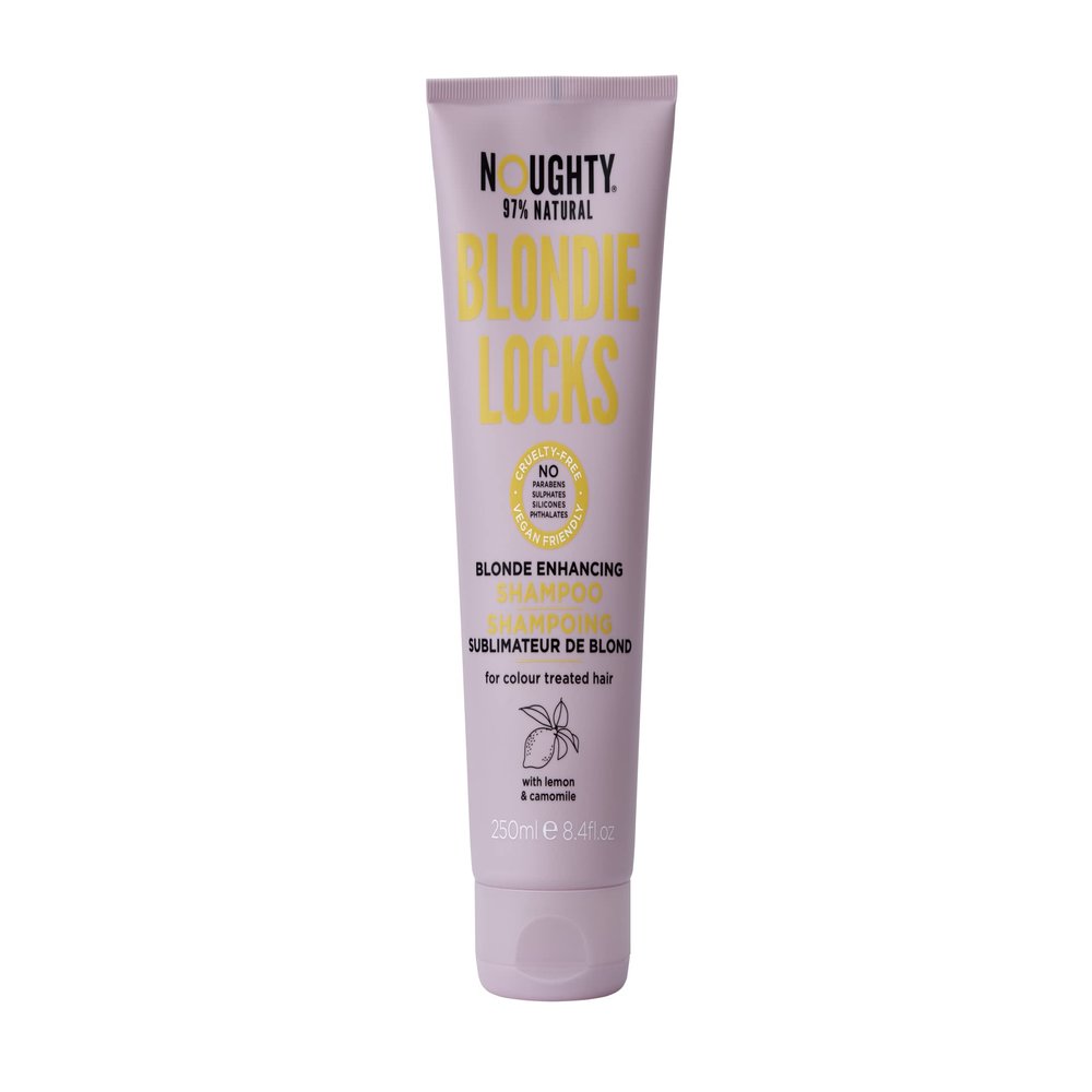 Noughty Blondie Locks Blonde Enhancing Shampoo, Vegan 97% Natural, Sulfate-Free Silicone-Free Paraben-Free Blonde Lightening Shampoo, For Colored Hair, 250 ml / 8.4 fl oz
