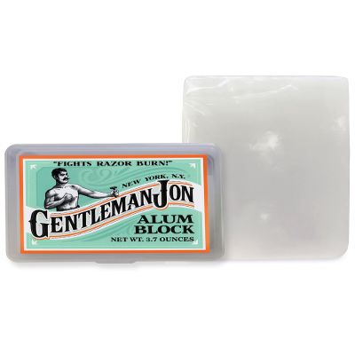Gentleman Jon 3.7 Ounce Alum Block in Plastic Case - Upgrade Your Shave - Soothing Aftershave Solution for Shaving Razor Burn Relief - Travel Friendly Durable Plastic Case Included, Aftershave for Men