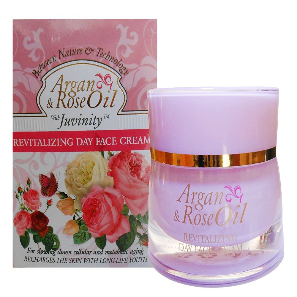 Revitalizing Day Face-Cream with Juvinity - Helps to Slow Cellular & Metabolic Skin Aging - 50ml by Argan & Rose Oil