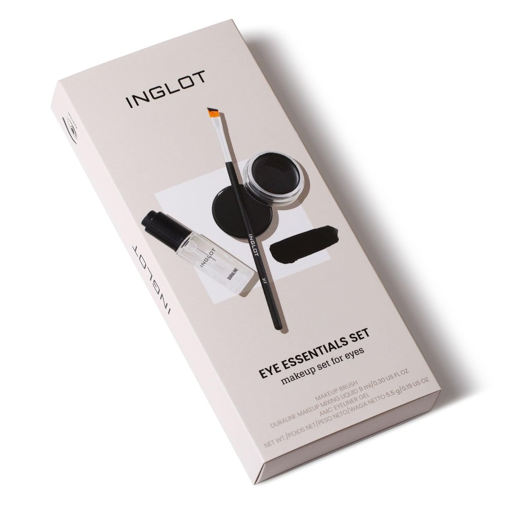 Inglot Eye Essentials Set | Duraline + AMC Eyeliner Gel 77 + Makeup Brush 31T |