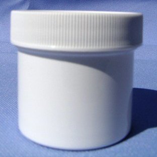 White Plastic Jar with Flat Lid 2 Oz - 12 Per Bag