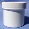 White Plastic Jar with Flat Lid 2 Oz - 12 Per Bag view 1