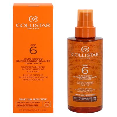Collistar Super Tanning Moisturizing Dry Oil SPF 6 200 ml, 6.7 Fl Oz Made in Italy [italian import]