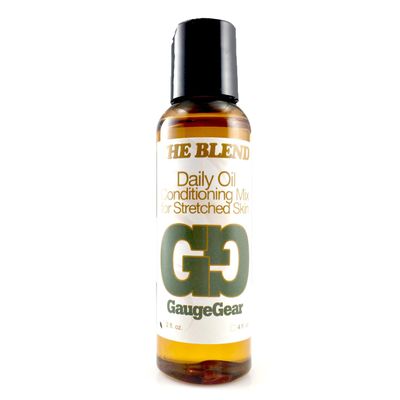Gauge Gear The Blend (2 oz) | Daily Oil Conditioning Mix for Pierced or Stretched Skin | 100% Natural Piercing Aftercare w/Jojoba Oil | Helps w/Inserting Plugs & Tapers
