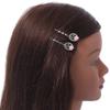 2 Vintage Inspired Crystal 'Rose' Hair Grips/Slides In Rhodium Plating - 50mm Across view 3