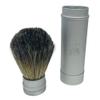 Gents Collapsible Badger Hair Shaving Brush - Retractable Travel Shaving Brush with Silver Metal Handle - Portable Wet Shave Brush for Men view 4