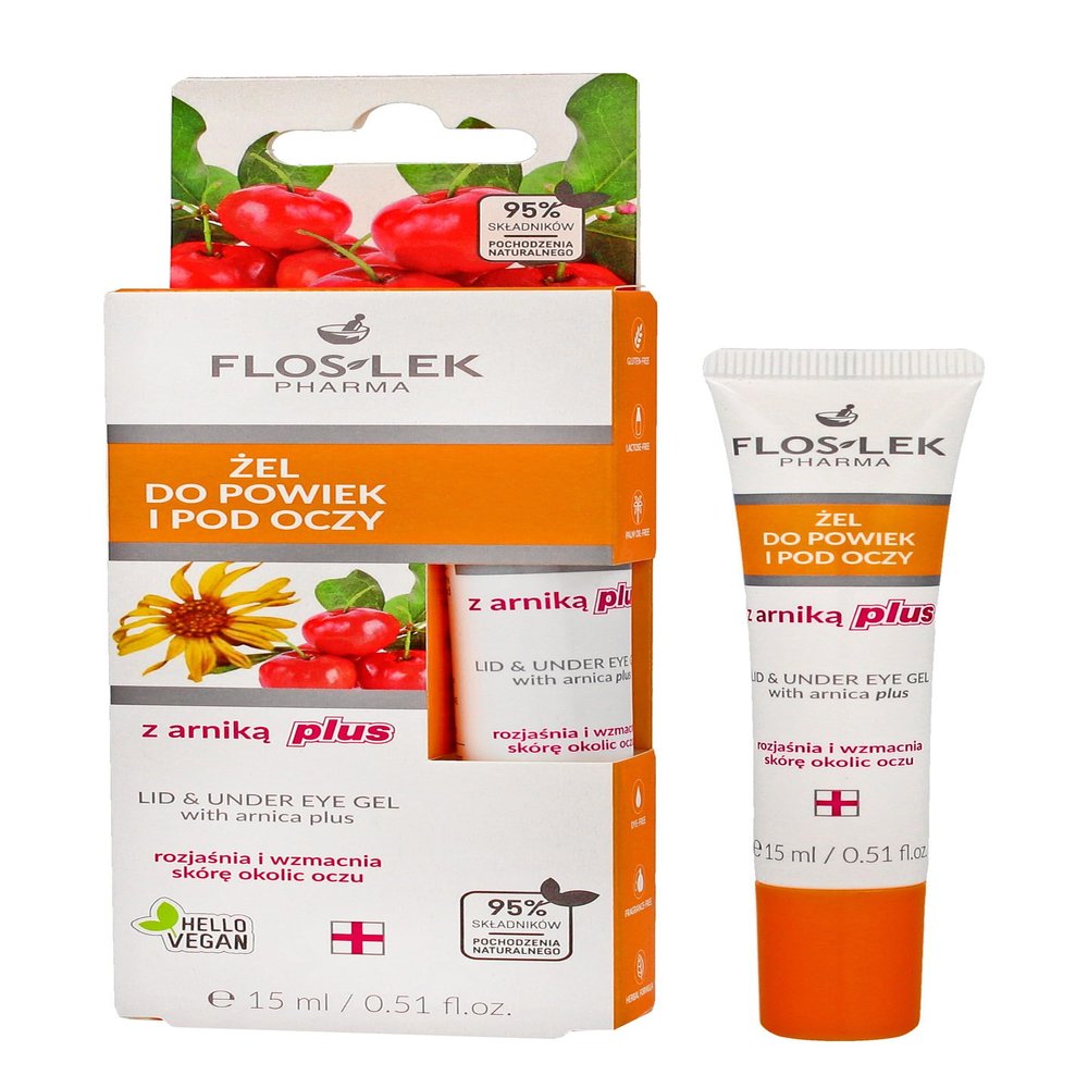 EYEBRIGHT Arnica gel for dark circles and puffiness under eyes 15ml, FLOS-LEK, cooling and soothing effect