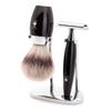 MHLE KOSMO Black 3-piece Silvertip Fibre Safety Razor Shaving Set view 1
