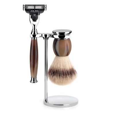 MHLE Rosegold Silvertip Fibre Safety Razor (Closed Comb) Shaving Set