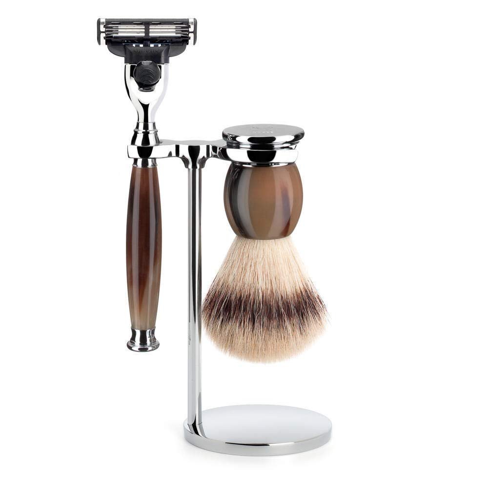 MHLE Rosegold Silvertip Fibre Safety Razor (Closed Comb) Shaving Set
