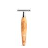 MHLE KOSMO Olive Wood 3-piece Silvertip Fibre Safety Razor Shaving Set view 3