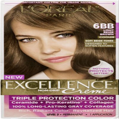L'Oreal Paris Excellence Creme Triple Protection Color 6BB Light Beige Brown/Cooler