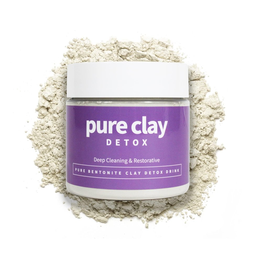 PURE CLAY Food Grade Organic Calcium Bentonite Clay Powder, Internal and External Deep Cleansing, Daily Detox Drink, Face Mask, Body Mud, & Toothpaste - 16 oz