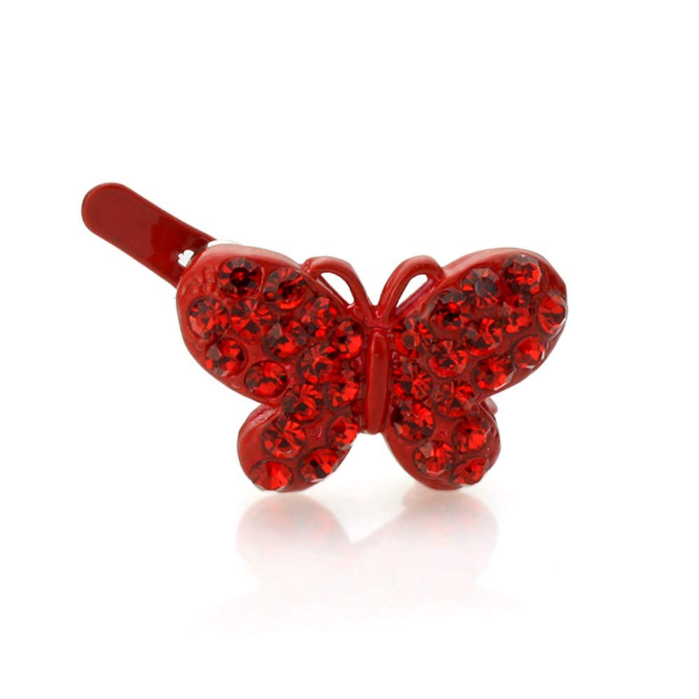 Hair Barrettes for Women Faux Rhinestone Butterfly Magnetic Hair Barrette Decorative, 1pc, Red