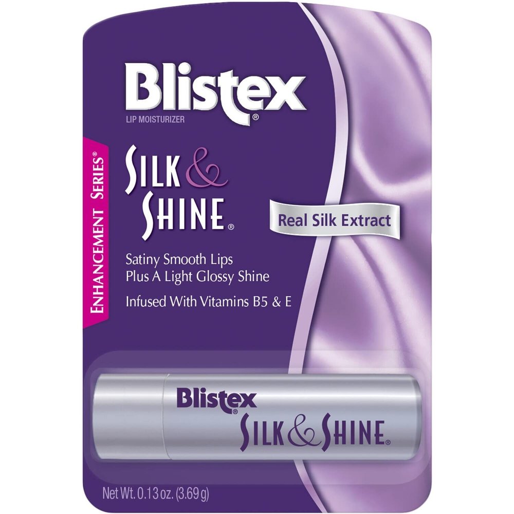 Blistex Silk & Shine Lip Moisturizer  Enhancement Series, Real Silk Extract, Infused with Vitamins B5 & E, 0.13 oz (3.69 g)
