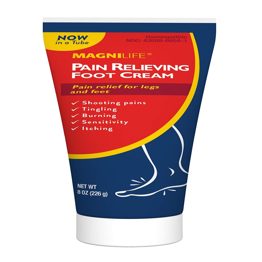 MagniLife Pain Relieving Foot Cream, 8 oz Tube, Soothing Relief for Soreness, Pain, Burning, Tingling, Itching or Sensitivity in Feet & Legs, Moisturizing & Hydrating Foot Cream, No Petroleum