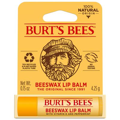 Burt's Bees Burt's Bees 100% Natural Origin Moisturizing Lip Balm, Original Beeswax with Vitamin E & Peppermint Oil, 1 Tube, 0.04 ounce