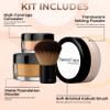 4pc Full Size Kit (Deep Tan) Mineral Makeup Matte Translucent Loose Foundation + Kabuki Brush + Concealer + Finishing Setting Powder + Bare Face Full Coverage SPF 30 All Skin Types Waterproof view 2