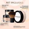 4pc Full Size Kit (Light) Mineral Makeup Matte Translucent Loose Foundation + Kabuki Brush + Concealer + Finishing Setting Powder + Bare Face Full Coverage SPF 30 All Skin Types Waterproof view 2