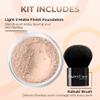 2pc FOUNDATION with KABUKI BRUSH Mineral Makeup (LIGHT) Matte Loose Powder Bare Face Cosmetics Full Coverage Long Lasting All Skin Types SPF 18 view 2