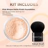 2pc FOUNDATION with KABUKI BRUSH Mineral Makeup (PINK BISQUE) Matte Loose Powder Bare Face Cosmetics Full Coverage Long Lasting All Skin Types SPF 18 view 2