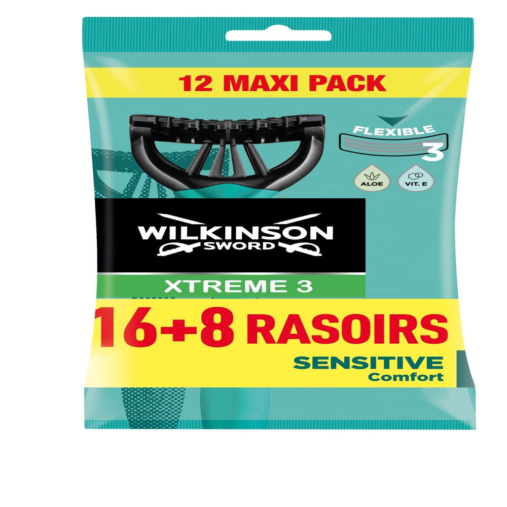 Wilkinson Sword Xtreme 3 Pure Sensitive Comfort Male Disposable Razors - pack of 24