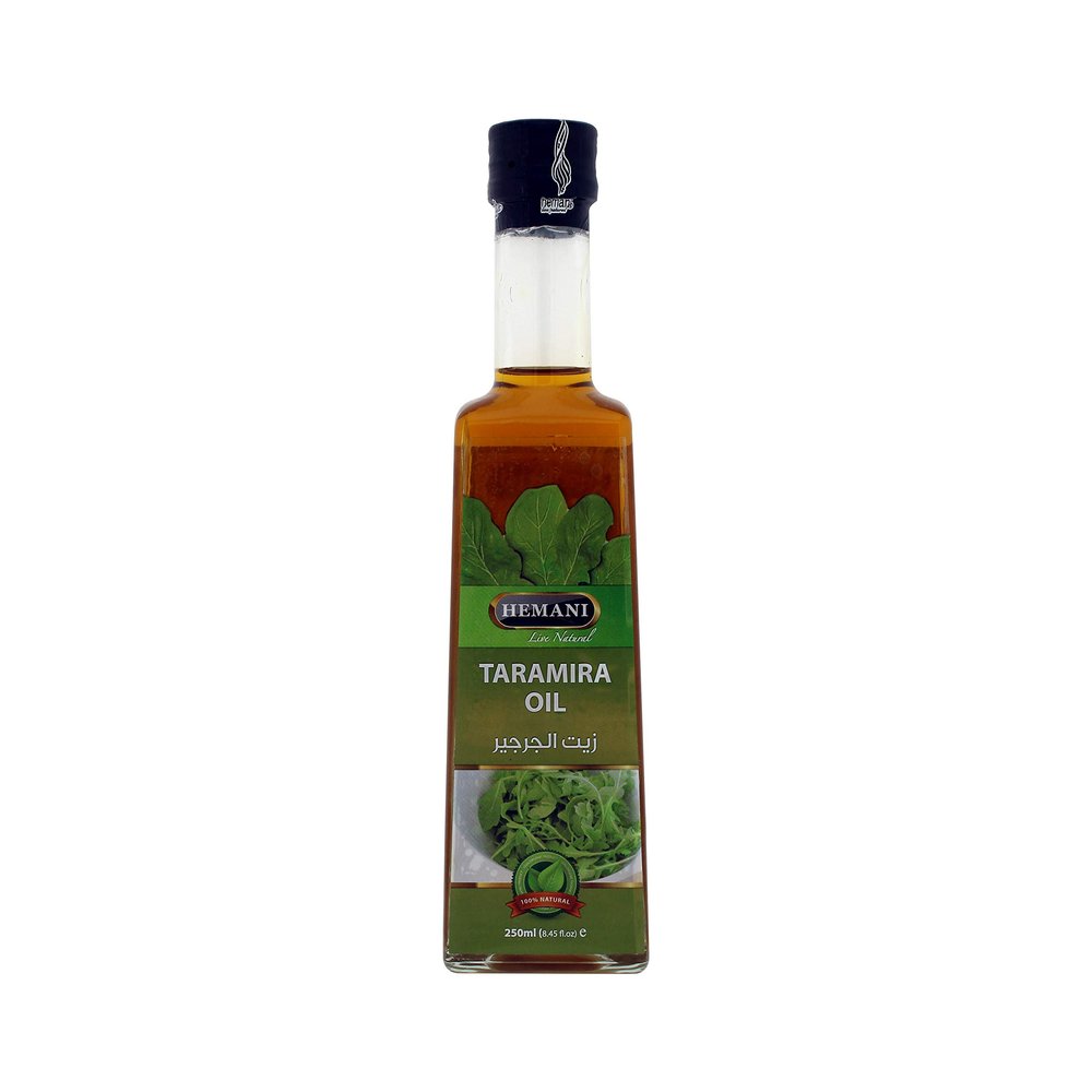Hemani Taramira Oil 250ml Zayt Bizur Irk Stf - 100% Pure & Natural Eruca Sativa Seed Oil for Skin, Hair & Wellness, Nourish & Moisturize, Soften & Hydrate