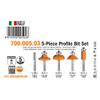YUAKUOD CMT Orange Tools 700,005.03-astuccio of 5 Straight Blades and Strawberry Perf. S 6 HW DX view 2