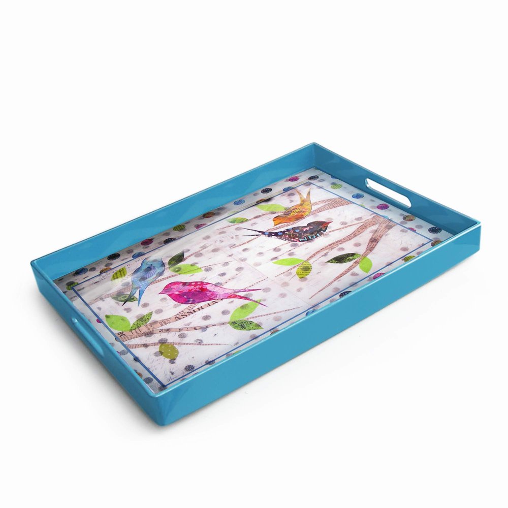 Accents by Jay Rectangular Tray, Birds in Spring