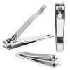 3pcs Large Beauticom Stainless Steel Curved Nail Clipper - Professional Ultra Sharp Sturdy Silver Finger Nail and Toe Nail Cutters for Acrylic Nails Grooming Manicure view 1