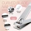 1pc Curved Edge Large Ultra Sharp Stainless Steel Sturdy Fingernail and Toenail Clipper Cutters Nail Care Tools Nail File for Trimming Grooming Easy to Use view 2