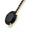 1Pcs Long Black Oval Glass Stone Hair Grip/Slide In Gold Plating - 85mm Across view 3