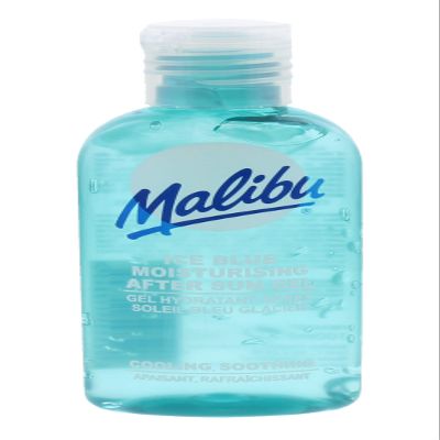 Malibu After Sun Gel 3.4 fl oz  Cooling, Soothing Aloe Vera Gel for Sunburn Relief  Ice Blue Moisturizer  Hydrating, Non-Greasy, Fast Absorbing After Sun Skincare for Face & Body